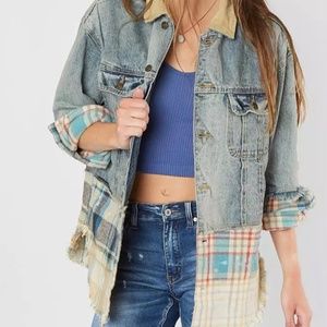 Free People Sirius Mixed Denim Jacket
